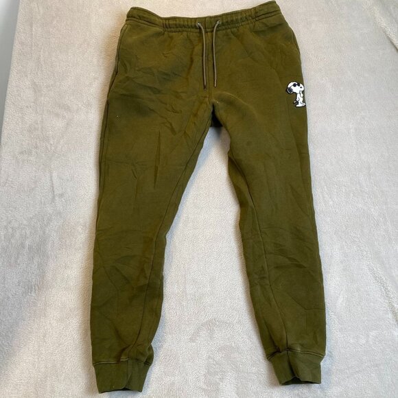 Snoopy Peanuts Unisex Jogger Pants Size XXL Sweatpants Drawstring Pull On Green - Picture 10 of 10